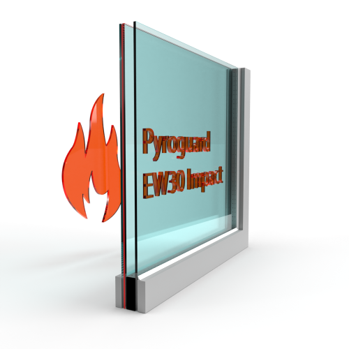 Dubbel glas Pyroguard EW30 Impact (stalen constructie)