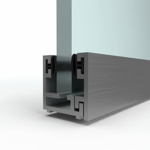 Klikprofiel 25X26X25 incl. kliklat & beglazingsrubbers