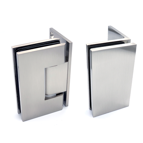 Porto RVS - 2x 90º glas-wand eenzijdig scharnier - 2x 90º glas-wand eenzijdig glasklem - set 6