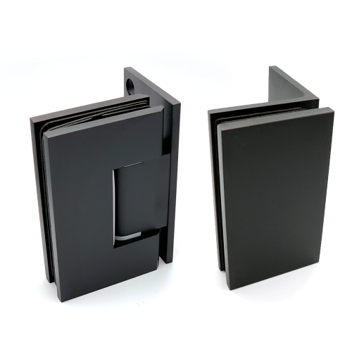 Porto Zwart - 2x 90º glas-wand eenzijdig scharnier - 2x 90º glas-wand eenzijdig glasklem - set 6