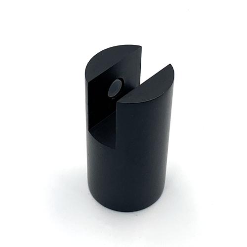 Glasbevestiging rond t.b.v. stabilisatiestang plafondmontage 6-8 mm - Zwart