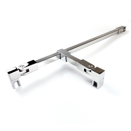 Stabilisatiestang set vierkant glas/wand met T-adapter 1000 mm - Chroom