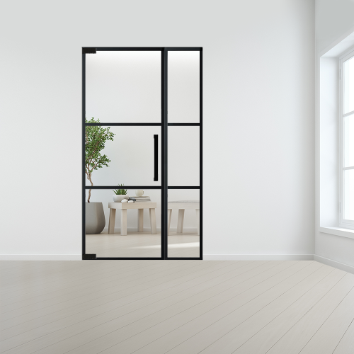 Steel look deur XL met zijlicht zonder kozijn