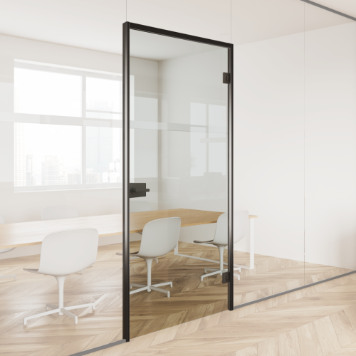 Glazen deur met deurkozijn 2,1m² - Zwart