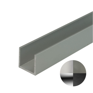 U-profiel 20 x 17 x 20 x 1,5 mm - 2500 mm gepolijst geanodiseerd E3/EV1