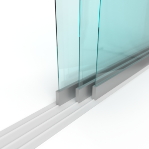 Schuifloket op maat - 3 panelen, 3 sporen - Gehard glas 6 mm