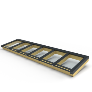 Zelfbouw lichtstraat 6 vak lessenaarsdak 5290x1100mm