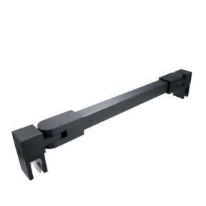 Stabilisatiestang set vierkant glas/glas 500 mm - Gun metal