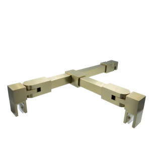Stabilisatiestang set vierkant glas/wand met T-adapter 500 mm - Goud