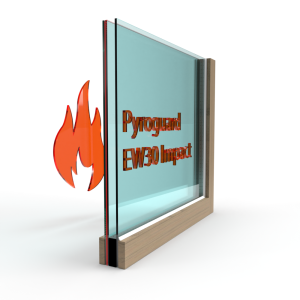Dubbel glas Pyroguard EW30 Impact (houten constructie)