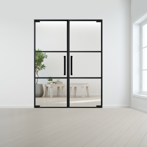 Steel look dubbele deur XL zonder kozijn