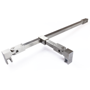 Stabilisatiestang set vierkant glas/wand met T-adapter 1000 mm - RVS