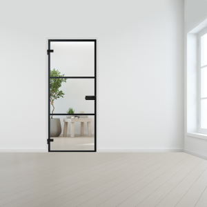 Steel look deur voor opdek kozijn