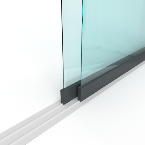 Volledig glazen schuifwand 2 spoor, 2 elementen