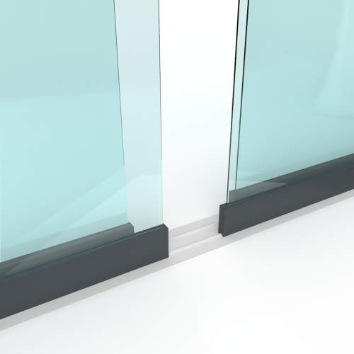 Glazen schuifwand 2 spoor 4 elementen antraciet