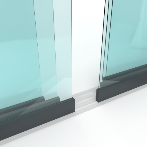 Glazen schuifwand 3 spoor, 6 elementen antraciet