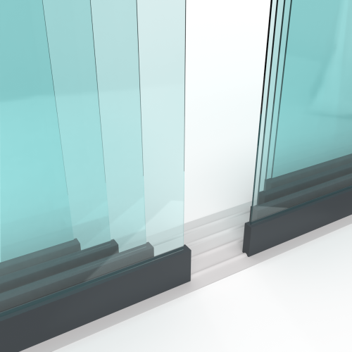 Glazen schuifwand 4 spoor, 8 elementen antraciet
