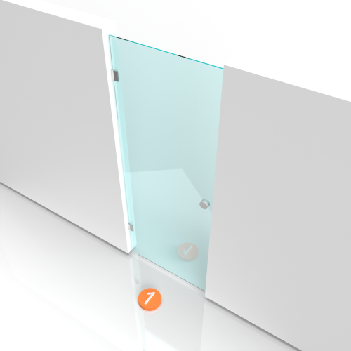 Douchedeur/binnendeur met GRIJS gekleurd veiligheidsglas - b x h = 876x2200 mm