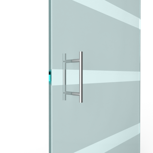 T-greep voor glazen deur ø 19mm - L: 300x200 mm - RVS