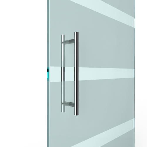 T-greep voor glazen deur ø 25 mm - L: 500x400 mm - Chroom