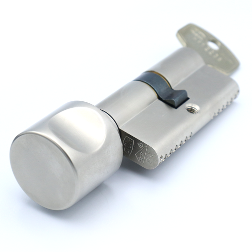 Cilinderslot met knop - 30/30 mm - RVS