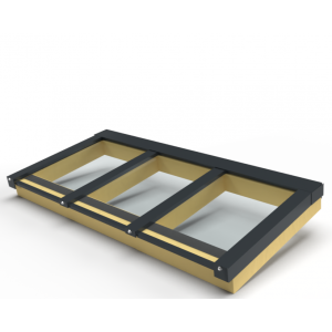 Zelfbouw lichtstraat 3 vak lessenaarsdak 2250x1000mm antraciet