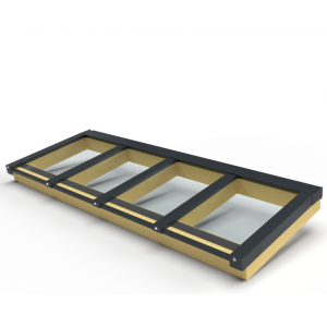 Complete 4 vaks lessenaars lichtstraat op maat - antraciet