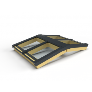 Zelfbouw lichtstraat 4 vak zadeldak 1500x1920mm antraciet