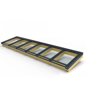 Zelfbouw lichtstraat 6 vak lessenaarsdak 4500x1000mm antraciet