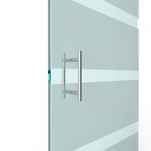 T-greep voor glazen deur ø 25mm - L: 300x200mm - Glans chroom