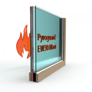 Enkel glas brandwerend Pyroguard EW30 Maxi voor houten constructies