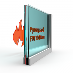 Brandwerend glas voor stalen kozijnen Pyroguard EW30 Maxi 