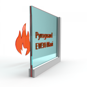 Brandwerend glas voor stalen kozijnen Pyroguard EW30 Maxi 