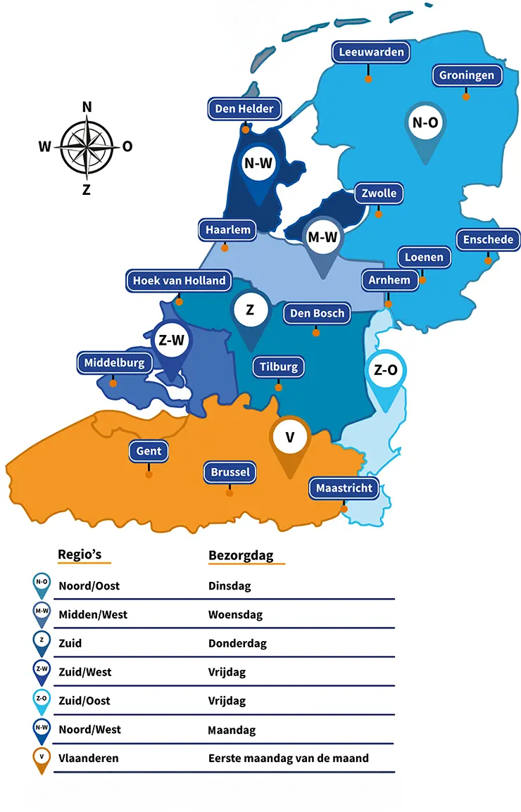 Transportroutes kaart