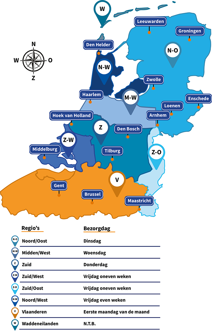 Transportroutes kaart