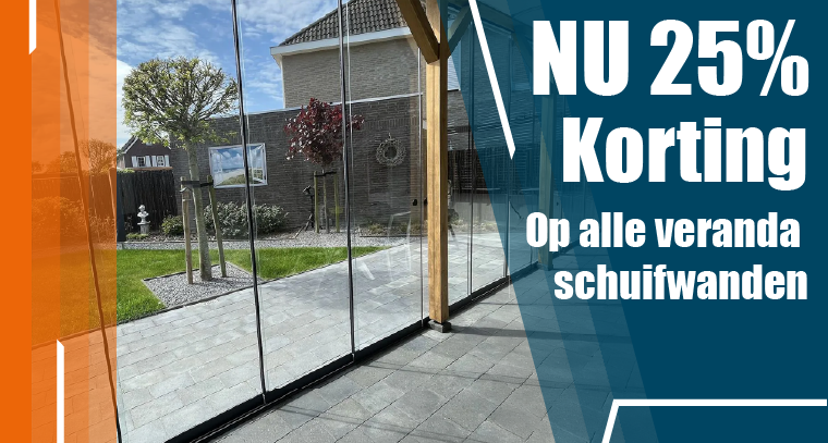 25% korting op alle veranda schuifwanden