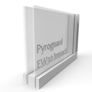 Dubbel glas Pyroguard EW30 Impact met satijnglas voor stalen kozijnen