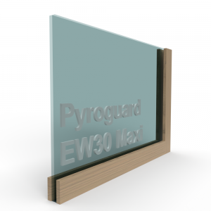 Enkel glas brandwerend Pyroguard EW30 Maxi voor houten constructies