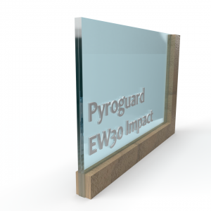 Brandwerend glas Pyroguard EW30 Impact voor houten constructie